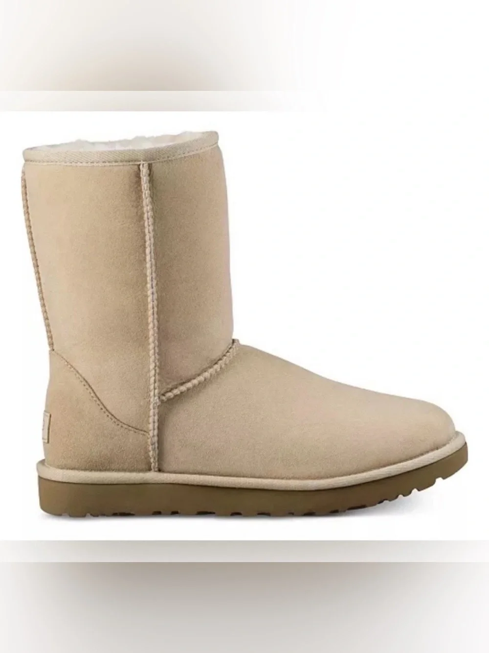 Ugg Australia Classic Short II Suede Sheepskin Boot Size 9 Shearling Cream